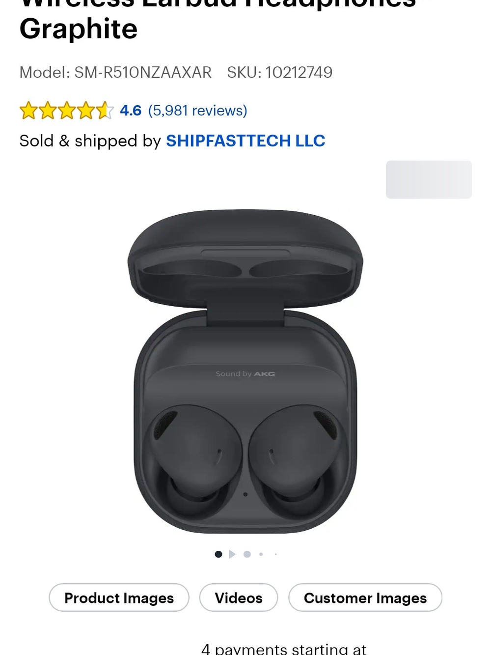 Samsung Galaxy Buds2 Pro Earbuds – Black Finish - Picture 6 of 6